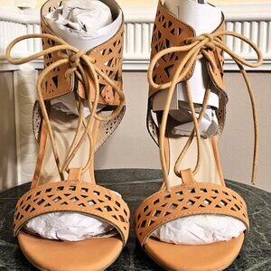 NWOB Womens Qupid Coral Tie Front High Heeled Stiletto Shoes 6.5